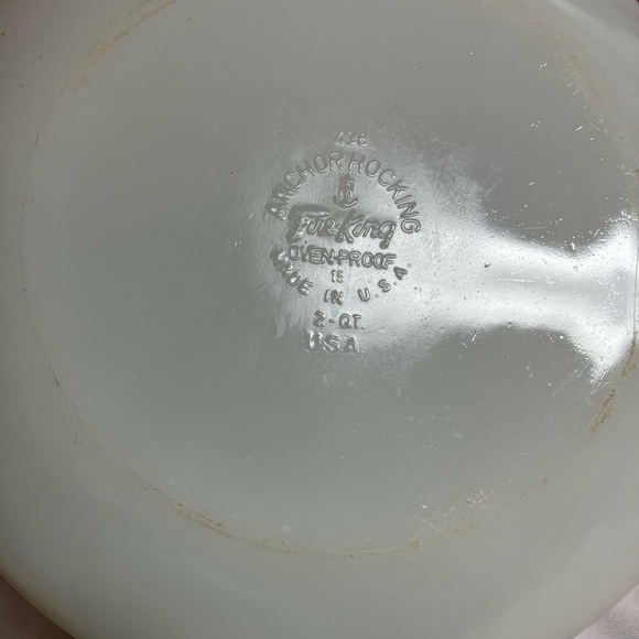 Anchor Hocking Fire King White and Green Bakeware Dish - Picture 7 of 11